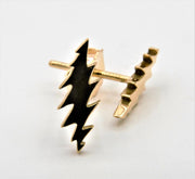 grateful daed steel your face bolt earring by jen stock, in 14kt yellow gold