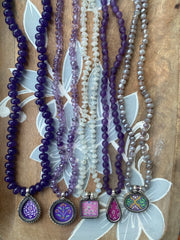 Block Print Beaded Necklaces