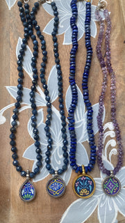 Block Print Flower Necklaces