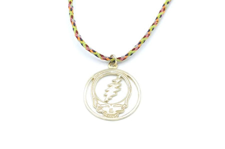 grateful dead steal your face  charm in gold, dead head jewelry