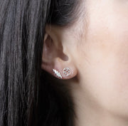 open OM Goddess earrings by Jen Stock Mindful Jewelry